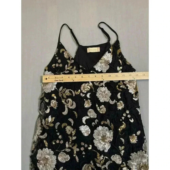 Altar'd State Sequence Babydoll Dress Black Mesh Tulle Mini Flower Sz Small S - Picture 5 of 7